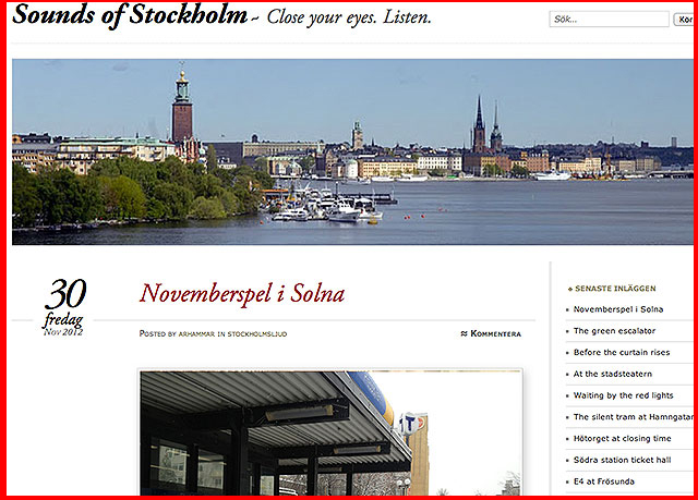 Idag presenterar jag Sounds of Stockholm